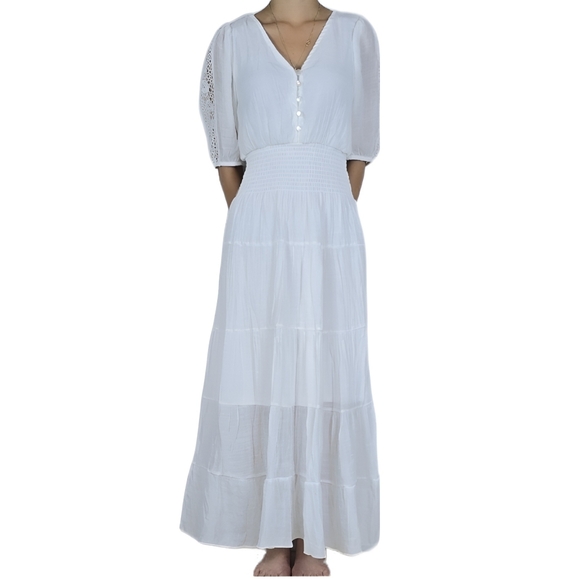 J.Glee Dresses & Skirts - J.Glee Women's White Tiered Maxi Dress Size Small